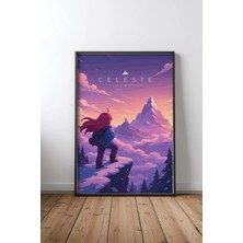 Celeste Game Art Oyun Çerçeveli Tablo Poster Oyun Odası Duvar Dekoru Hediye