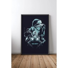 Cod Silhouettes Oyun Çerçeveli Tablo Poster Oyun Odası Duvar Dekoru Hediye