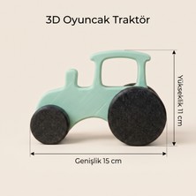 Minimalist Tasarım 3D Oyuncak Traktör 15X11 cm - erkek Çocuk Hediye - Eğitici Oyuncak Traktör