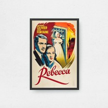 Rebecca Tasarım 2 Film Posteri Çerçeveli Tablo Sinema Odası Duvar Dekoru