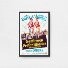 Gentlemen Prefer Blondes Film Posteri Çerçeveli Tablo Sinema Odası Duvar Dekoru
