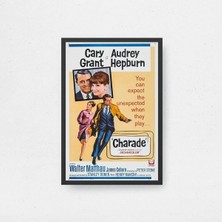 Charade Tasarım 2 Film Posteri Çerçeveli Tablo Sinema Odası Duvar Dekoru