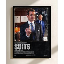Suits Tv Show Tasarım 3 Film Posteri Çerçeveli Tablo Sinema Odası Duvar Dekoru