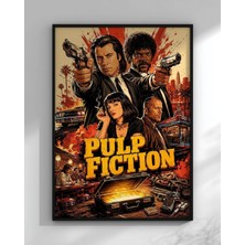 Pulp Fiction Tasarım 20 Film Posteri Çerçeveli Tablo Sinema Odası Duvar Dekoru