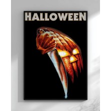 Halloween Tasarım 2 Film Posteri Çerçeveli Tablo Sinema Odası Duvar Dekoru