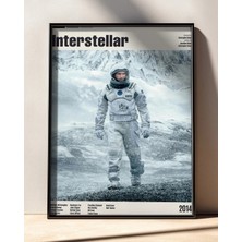 Interstellar Tasarım 20 Film Posteri Çerçeveli Tablo Sinema Odası Duvar Dekoru