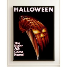 Halloween Tasarım 6 Film Posteri Çerçeveli Tablo Sinema Odası Duvar Dekoru