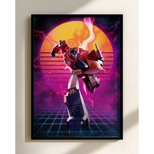 Transformers - Vaporwave Optimus Prime Çerçeveli Tablo Poster Duvar Dekoru