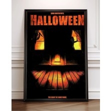 Halloween Tasarım 4 Film Posteri Çerçeveli Tablo Sinema Odası Duvar Dekoru