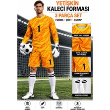 Sidas Uzun Kollu Yetişkin Kaleci Forması Şortlu Turuncu