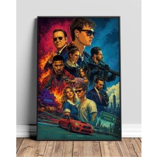Baby Driver Tasarım 2 Film Posteri Çerçeveli Tablo Sinema Odası Duvar Dekoru