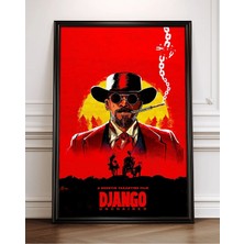 Django Unchained Tasarım 4 Film Posteri Çerçeveli Tablo Sinema Odası Duvar Dekoru