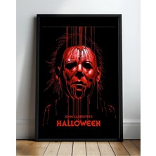 Halloween Movie Poster Michael Myers Tasarım Film Posteri Çerçeveli Tablo Sinema Odası Duvar Dekoru