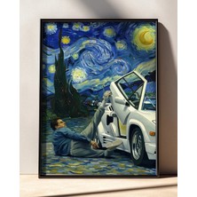 The Wolf Of Wall Street Movie Starry Night Film Posteri Çerçeveli Tablo Sinema Odası Duvar Dekoru