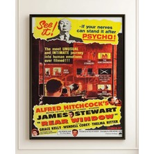 Rear Window Alfred Hitchcock Film Posteri Çerçeveli Tablo Sinema Odası Duvar Dekoru