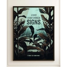 Signs Movie Sci Fi Thriller Alien Film Posteri Çerçeveli Tablo Sinema Odası Duvar Dekoru