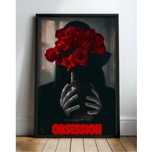 Obsession Movie Poster With Red Roses Film Posteri Çerçeveli Tablo Sinema Odası Duvar Dekoru