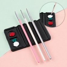 Aba Nails Mini Manikür Protez Tırnak Fırça Standı ve Renk Paleti Siyah