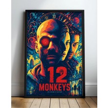 12 Monkeys Film Posteri Çerçeveli Tablo Sinema Odası Duvar Dekoru