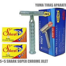 Atamanstore Yuma Jiletli Tıraş Makinesi, Sakal Tıraş Aparatı, Jilet Takılabilir Tıraş Aleti, Shark Super Chrome Jilet 10 Adet
