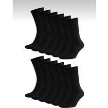 Organix home Pamuklu Düz Klasik Siyah Çorap 12’Li set