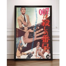 James Bond 007 Dr. No Japon Retro Film Çerçeveli Tablo Film Poster Sinema Salon Duvar Dekoru Hediye
