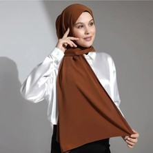 Berel Moda Mısır Ipeği Tesettür Şal Taba Dökümlü Ütü Gerektirmeyen 75X220