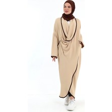 Berel Moda Tesettür Tunik Taş Fenomen Çapraz Kesim Salaş Biyeli Çift Cepli Uzun