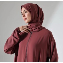 Berel Moda Mısır Ipeği Tesettür Şal Gül Kurusu Dökümlü Ütü Gerektirmeyen 75X220
