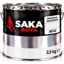 Saka Boya Lüks Parlak Sentetik Boya Beyaz 2,5 kg