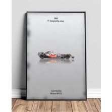 Lewis Hamilton 2008 Şampiyon Mclaren Çerçeveli Tablo Poster Formula 1 Duvar Dekoru Hediye