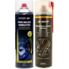 Motip 2'li Set Fren Balata Temizleyici 500 ml + Motip Zincir Yağlayıcı Gres 500 ml
