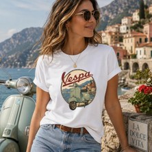 Vintage Italian Scooter Shirt - Amalfi Coast Travel Tee