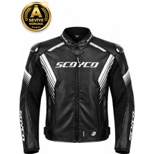 Scoyco JK322 4 Mevsim Motosiklet Montu Ce Onaylı Korumalı, Sökülebilir Kışlık Astarlı, Maxdura 600-D Kumaş-Deri