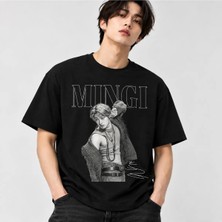 Mıngı Graphic Black T-Shirt, Ateez Mingi Shirt, Kpop T-Shirt, Korean Pop Music Shirt, Mingi Fan Gift, Ateez Fan Clothing, Kpop Fan Shirt