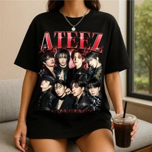 Ateez Golden Hour Part 4 Graphics T-Shirt, Vintage Music Theme Casual