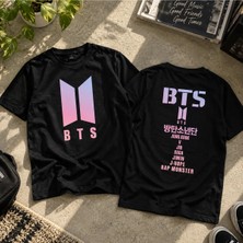 Bts Logo T Shirt White K Pop Bangtan Boys Graphic Tee, Korean Bts Member Names Back Print, Army Fan Shirt, Unisex Kpop Streetwear Top
