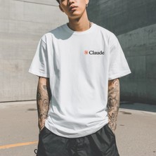 Claude Merch Logo Aı Agent Relaxed %100 Pamuk T-Shirt