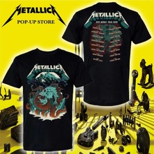 Metallica M72 European World Tour 2026 Kraken Skull Head With Dates Back Shirt