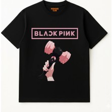 Black Pink Relaxed %100 Pamuk T-Shirt