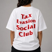 Tax Evasion Social Club Baskılı Oversize Unisex T-Shirt