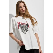 Vintage Rhude Cheetah Relaxed %100 Pamuk T-Shirt