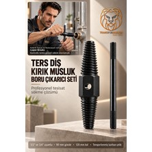 Transformacion 1/2 3/4 Ters Diş Kırık Musluk Boru Çıkarıcı Ekstraktör Seti Tesisat Vida Sökücü Aparat Çevirme Kollu Tesisatçı Takımı 721691