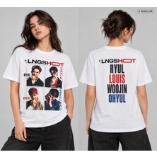 Lngshot Shirt 2026, Regular Fit Unisex K-Pop Fan Shirt Korean Pop Music Streetwear Ryul Louis Woojin Hyuk