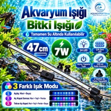 Aqua Expert Akvaryum Işığı - Balık Işığı - Bitki Işığı - 47 cm - 24 LED - Tamamen Su Içinde Kullanılabilir - 3 Modlu - 7W - Mükemmel Işık