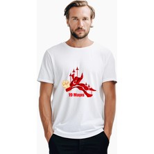 Z zepplin 19 Mayıs Jet Türk Bayrağı Beyaz Tişört