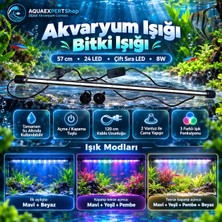 Aqua Expert Akvaryum Işığı - Balık Işığı - Bitki Işığı - 57 cm - 24 LED - Tamamen Su Içinde Kullanılabilir - 3 Modlu - 8W - Mükemmel Işık