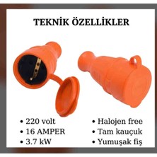 Srcelektronik Monofaze Dişi Fiş ( Tam Kauçuk+Halojen Free - Yumuşaktır) Araç Şarjı Uyumlu 16 Amper 3.7 Kw