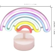 Buffer Gökkuşağı Neon LED Işık, Renkli Plastik Masaüstü Dekoratif Ambiyans Aydınlatması, USB Beslemeli