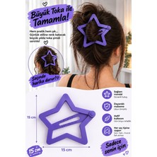 Act Yıldız Toka - Big Hair Clip 15 cm (Mor)